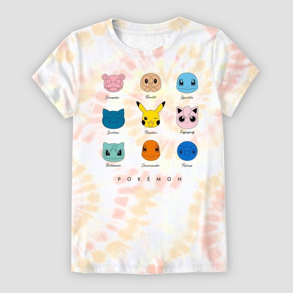 Girls Pokémon Tie Dye Short Sleeve T-Shirt - White/Orange, S